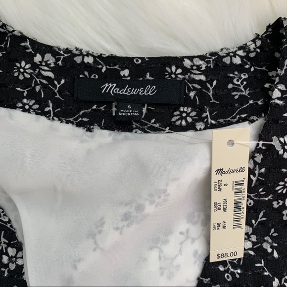 Madewell | V-Neck Clipdot Floral Peplum Top - Picture 7 of 8